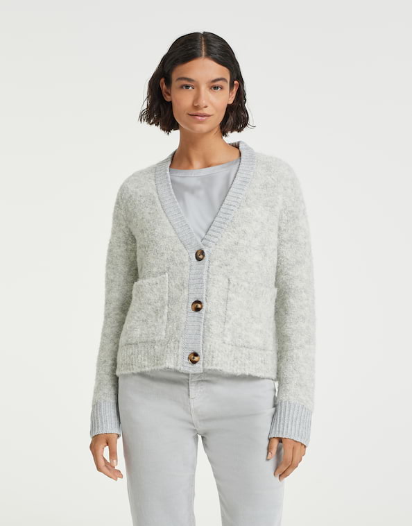 OPUS Damen Strickjacke DORNIE - Loose Cardigan Mit Effektgarn & Voluminösen Ärmeln