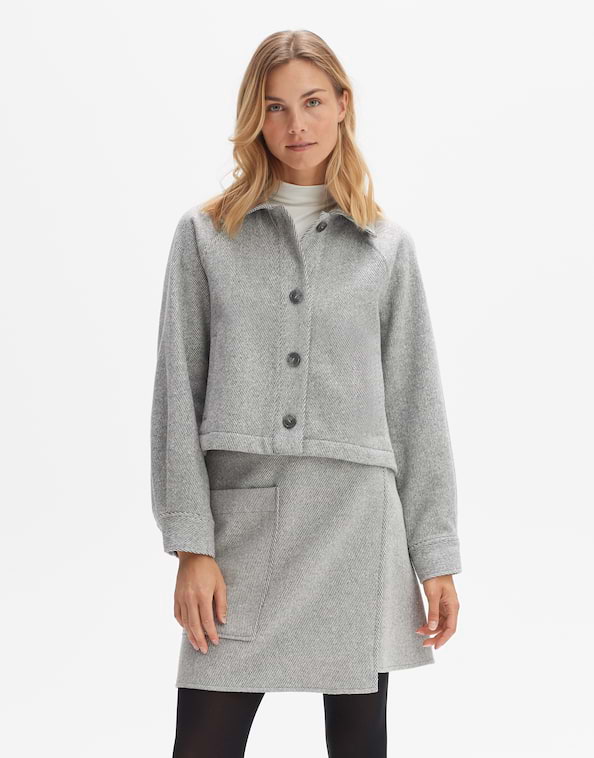 OPUS Damen Cabanjacke HILNA Oversize – Weicher Woll-Mix Für Lässigen Herbstlook