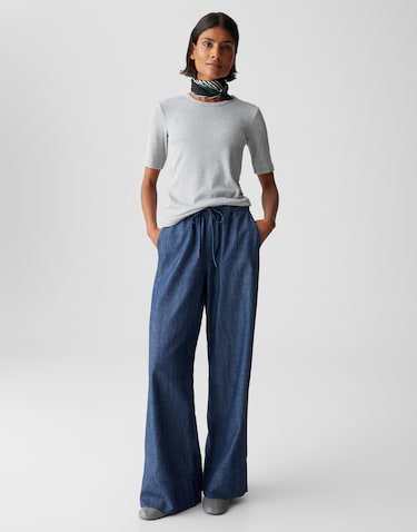 OPUS Damen Kurzarmshirt SILUMO - Loose Fit Mit Strickoptik