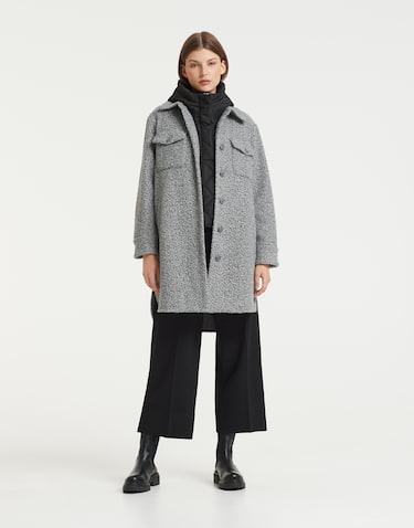 Ladies long grey coat best sale