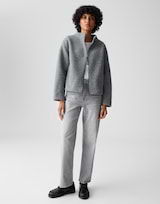 ジャケット・アウター Herlipto Romy Wool-Blend jacket gray Wool blend blouson with ruffled hem - Graphit | s.Oliver