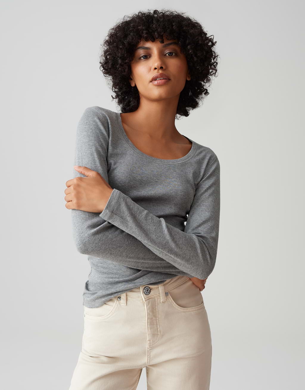 Long sleeve shirts Sorana grey OPUS