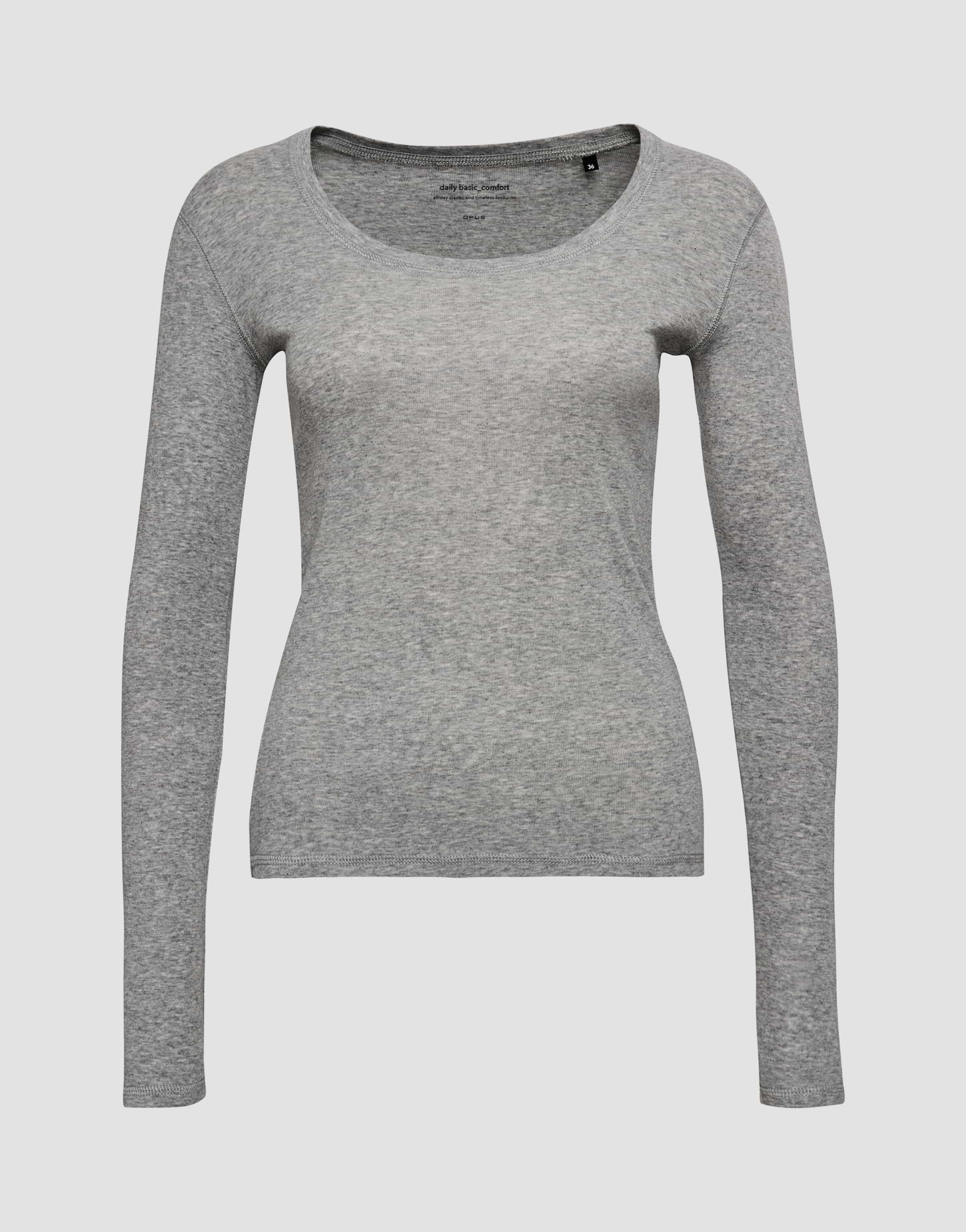 OPUS Damen Langarmshirt – Figurbetontes Ripp-Jersey Mit Kurbelkanten Für Den Lagenlook