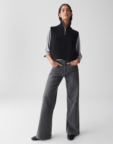 OPUS Damen Poncho Cape - Strickcape Baumwoll-Mix, Troyerkragen, Vielseitig Kombinierbar