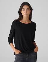 OPUS Damen Langarmshirt SANNAH - Lockeres Shirt Aus Nachhaltiger Viskose Mit Allover-Print