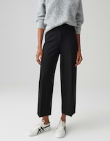 OPUS Damen Culotte Misha Belt Wide: Schicke Hose Mit Abnehmbarem Gürtel, Größe 42, Farbe Schwarz