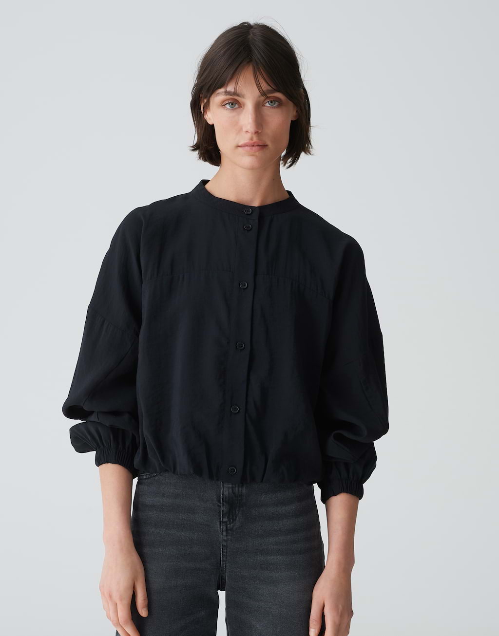 ONLY dames shirt longsleeve 2-ways zwart