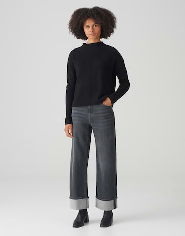 Ladies black fine knit jumper deals