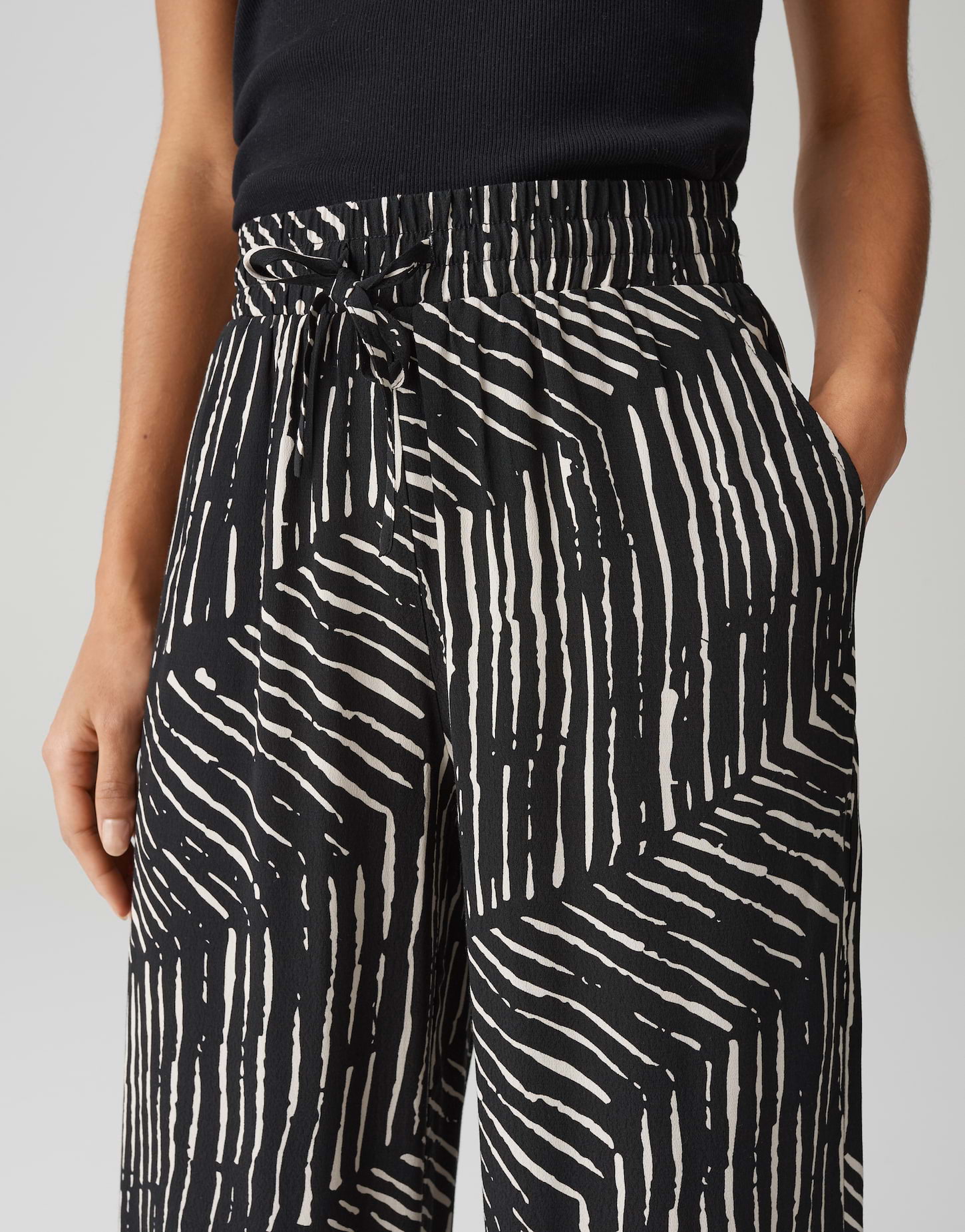 OPUS Damen Wide Leg Pants MAROU City Pants Mit Pepitamuster