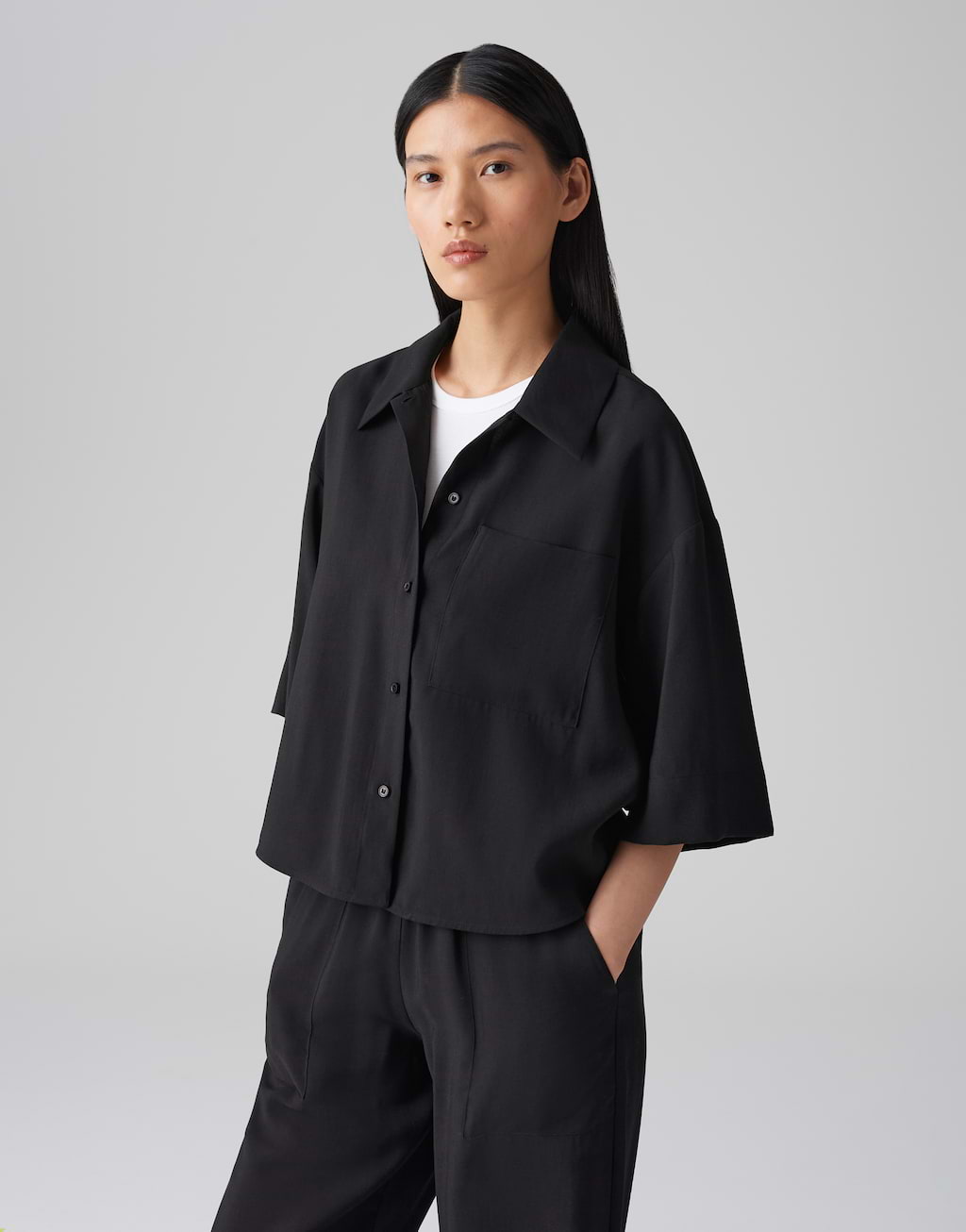 Generisch | 2025 vrouwen mode effen denim casual button shirt turndown