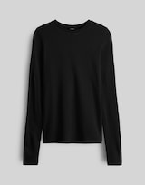 OPUS Damen Langarmshirt Slim Fit - Feiner Rippjersey Für Jeden Tag