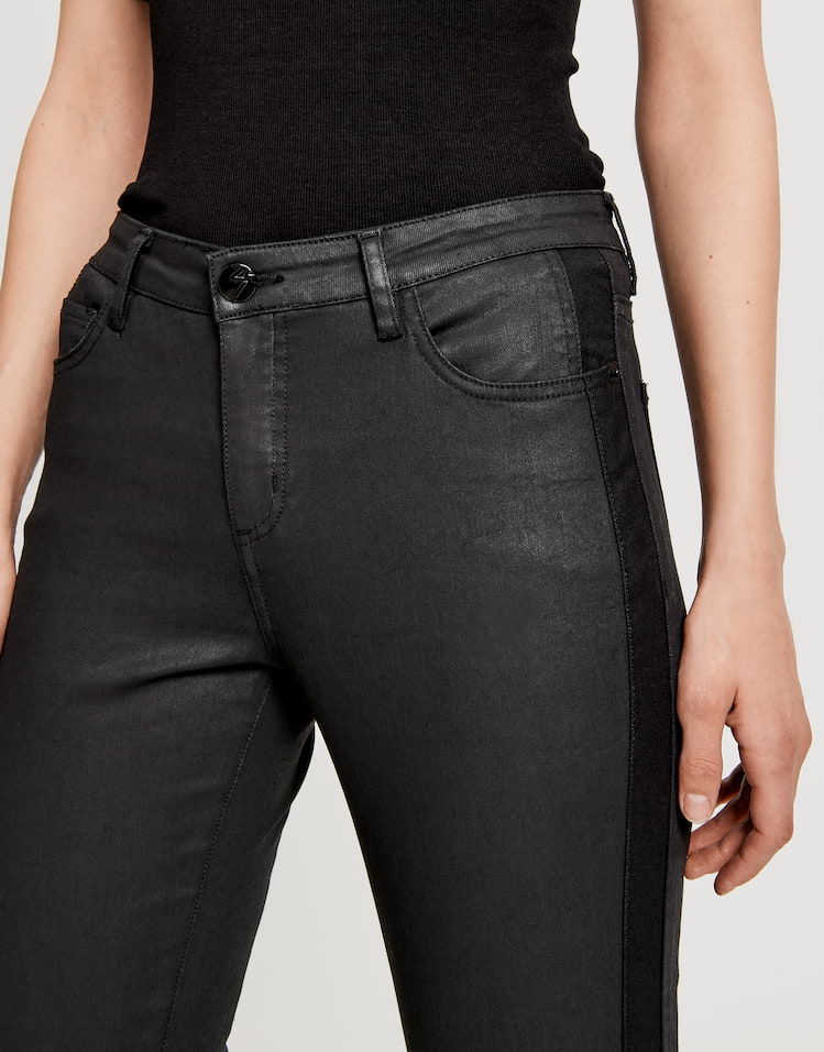 CoatedJeans Evita coated denim schwarz online bestellen OPUS Online Shop